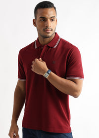 Merlot Read Solid Polo T-Shirt