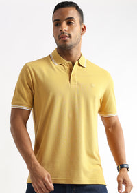 Ochre Yellow Solid Polo T-Shirt
