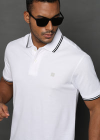 Brilliant White Solid Polo T-Shirt