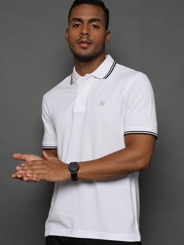 Brilliant White Solid Polo T-Shirt