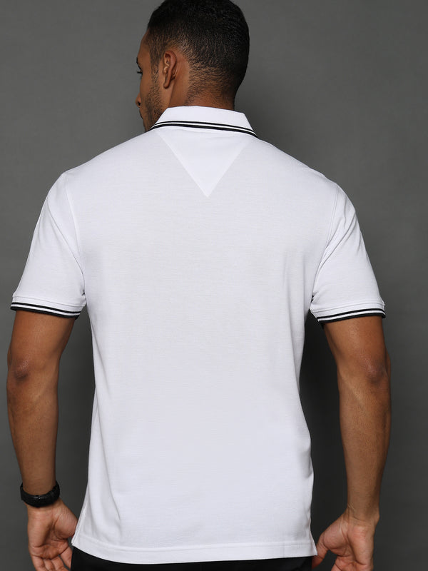 Brilliant White Solid Polo T-Shirt