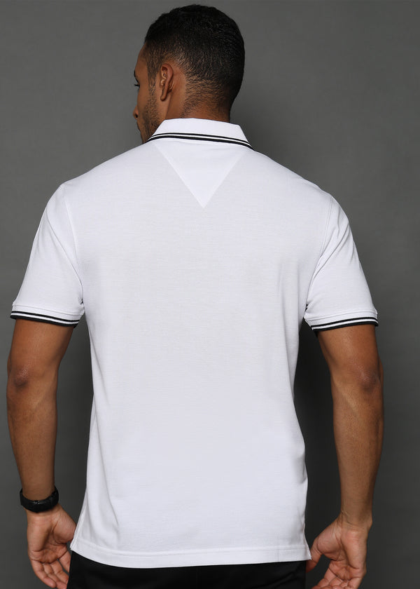Brilliant White Solid Polo T-Shirt
