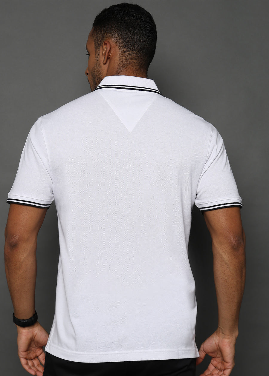 Brilliant White Solid Polo T-Shirt