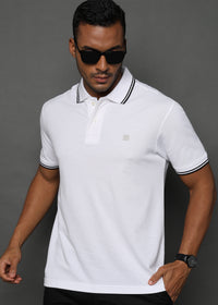 Brilliant White Solid Polo T-Shirt