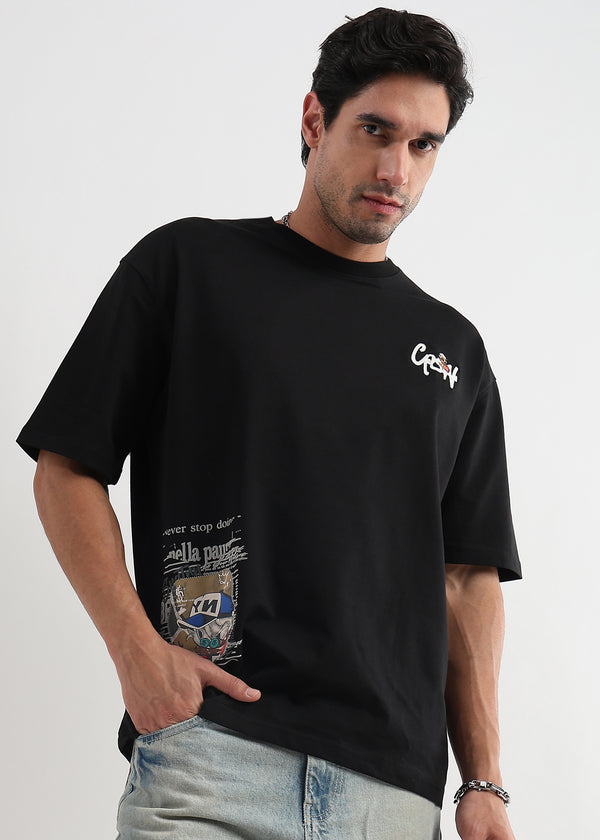 Underworld Black Chaos Print Oversized T-Shirt