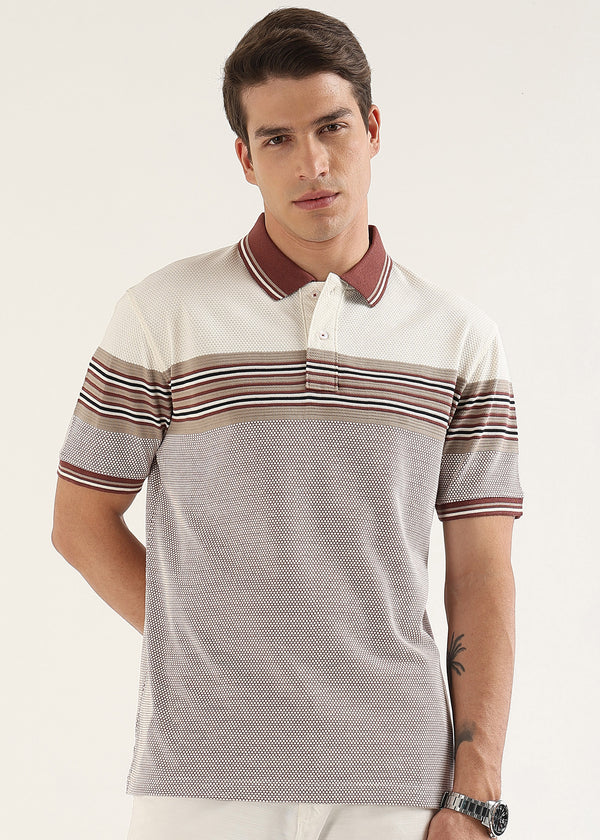 Wine Metro Weave Classic Polo T-Shirt