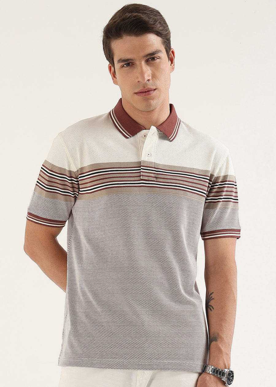 Wine Metro Weave Classic Polo T-Shirt
