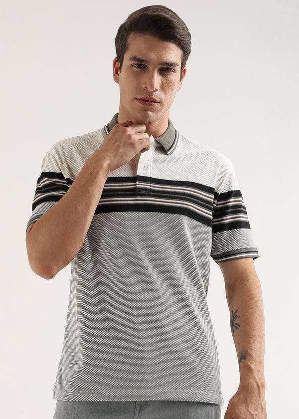 Olive Metro Weave Classic Polo T-Shirt