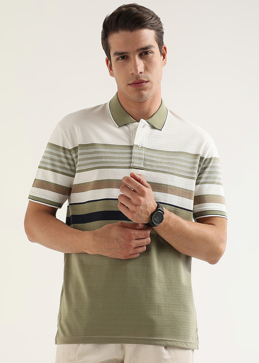 Linea Olive Structured Polo T-Shirt
