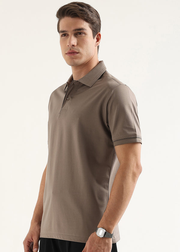 Fossil Stone Mercerised Cotton Polo T-Shirt