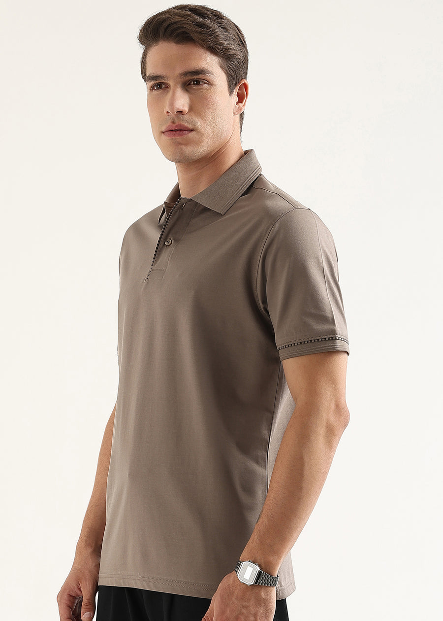 Fossil Stone Mercerised Cotton Polo T-Shirt
