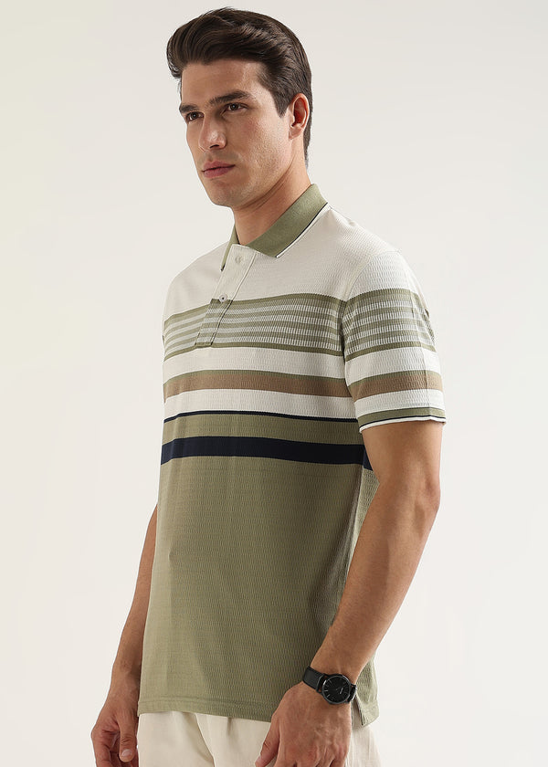 Linea Olive Structured Polo T-Shirt