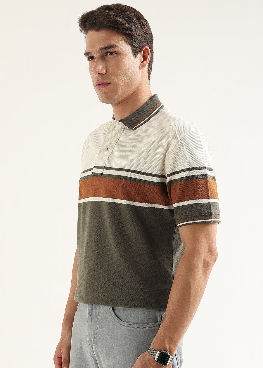 Tuscan Olive Structured Polo T-Shirt