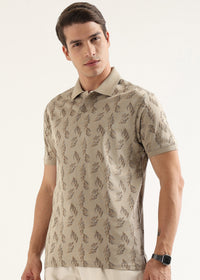 Sand Dune Maison Patterned Polo T-Shirt