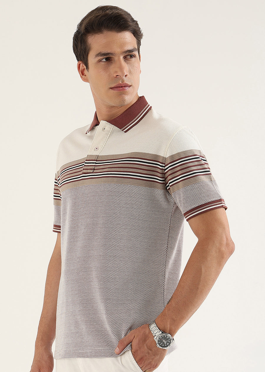 Wine Metro Weave Classic Polo T-Shirt