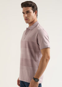 Whisper Pink Meridian Geometric Polo T-Shirt