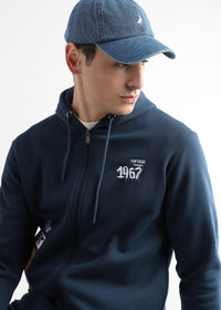 Motor Riders Back Print Majolica Blue Hoodie