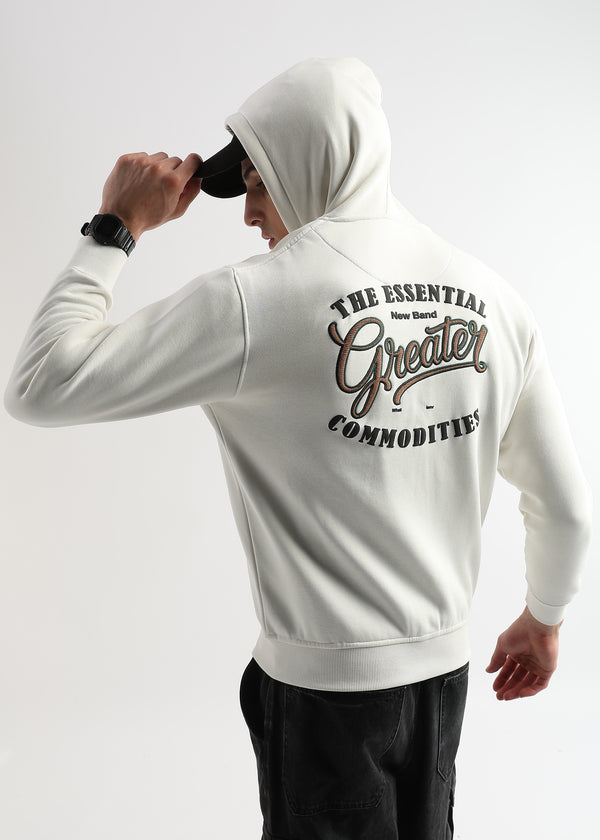 Embroided back print Star White Hoodie