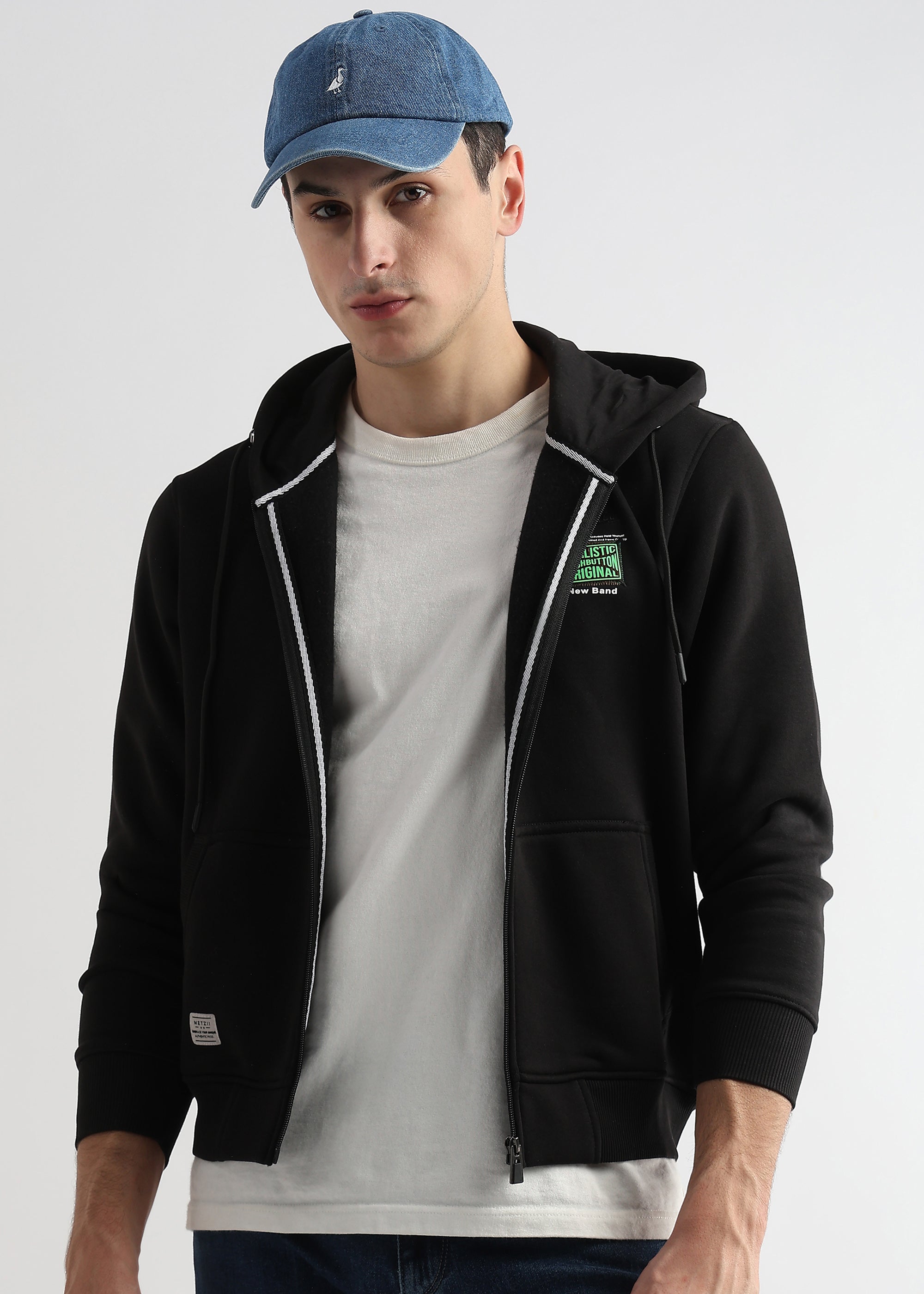 Embroided back print Caviar Black Hoodie