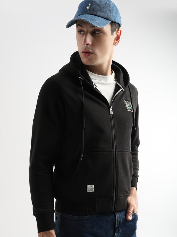 Embroided back print Caviar Black Hoodie