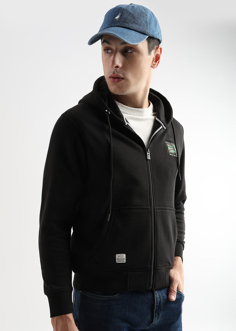 Embroided back print Caviar Black Hoodie