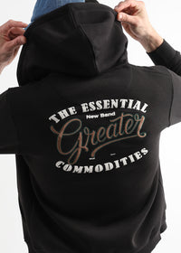 Embroided back print Caviar Black Hoodie