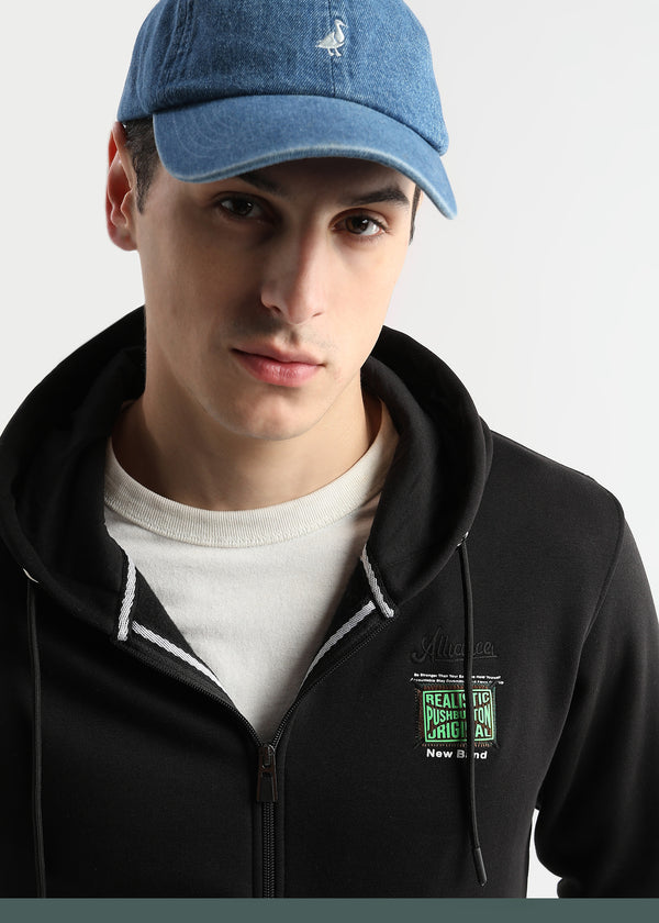 Embroided back print Caviar Black Hoodie