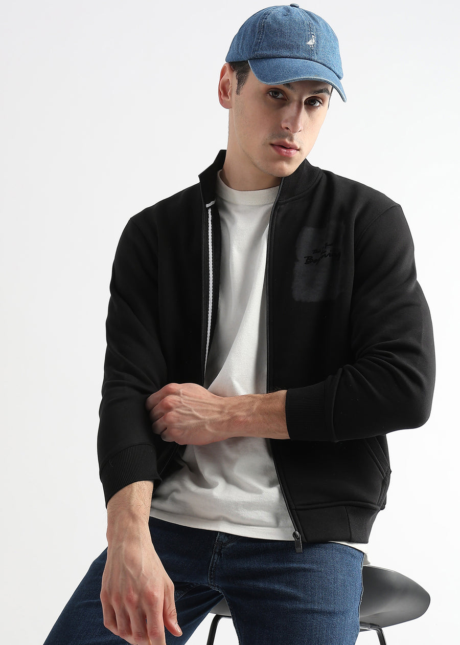 Sketched Printed Caviar BlackCollar Sweatshirt