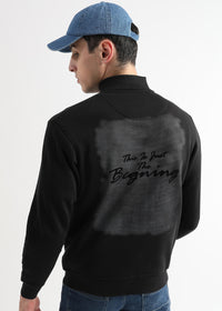 Sketched Printed Caviar BlackCollar Sweatshirt