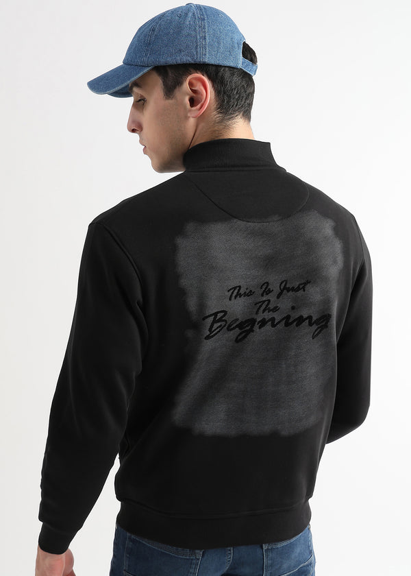 Sketched Printed Caviar BlackCollar Sweatshirt