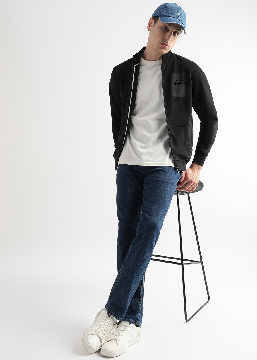 Sketched Printed Caviar BlackCollar Sweatshirt