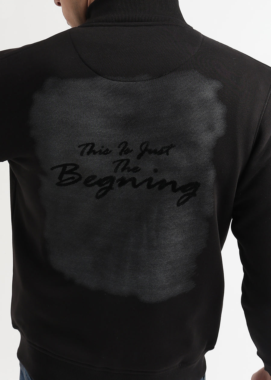 Sketched Printed Caviar BlackCollar Sweatshirt