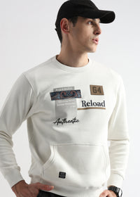 Reload Star White Cotton Sweatshirt