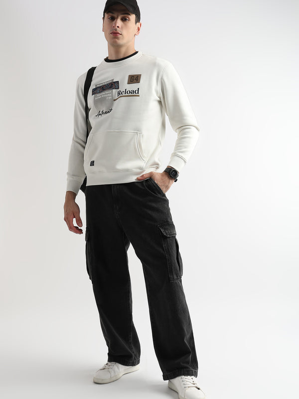 Reload Star White Cotton Sweatshirt