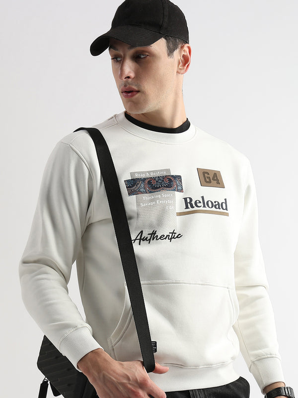 Reload Star White Cotton Sweatshirt