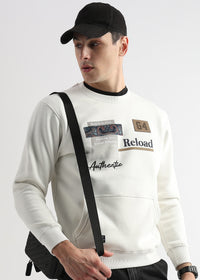 Reload Star White Cotton Sweatshirt