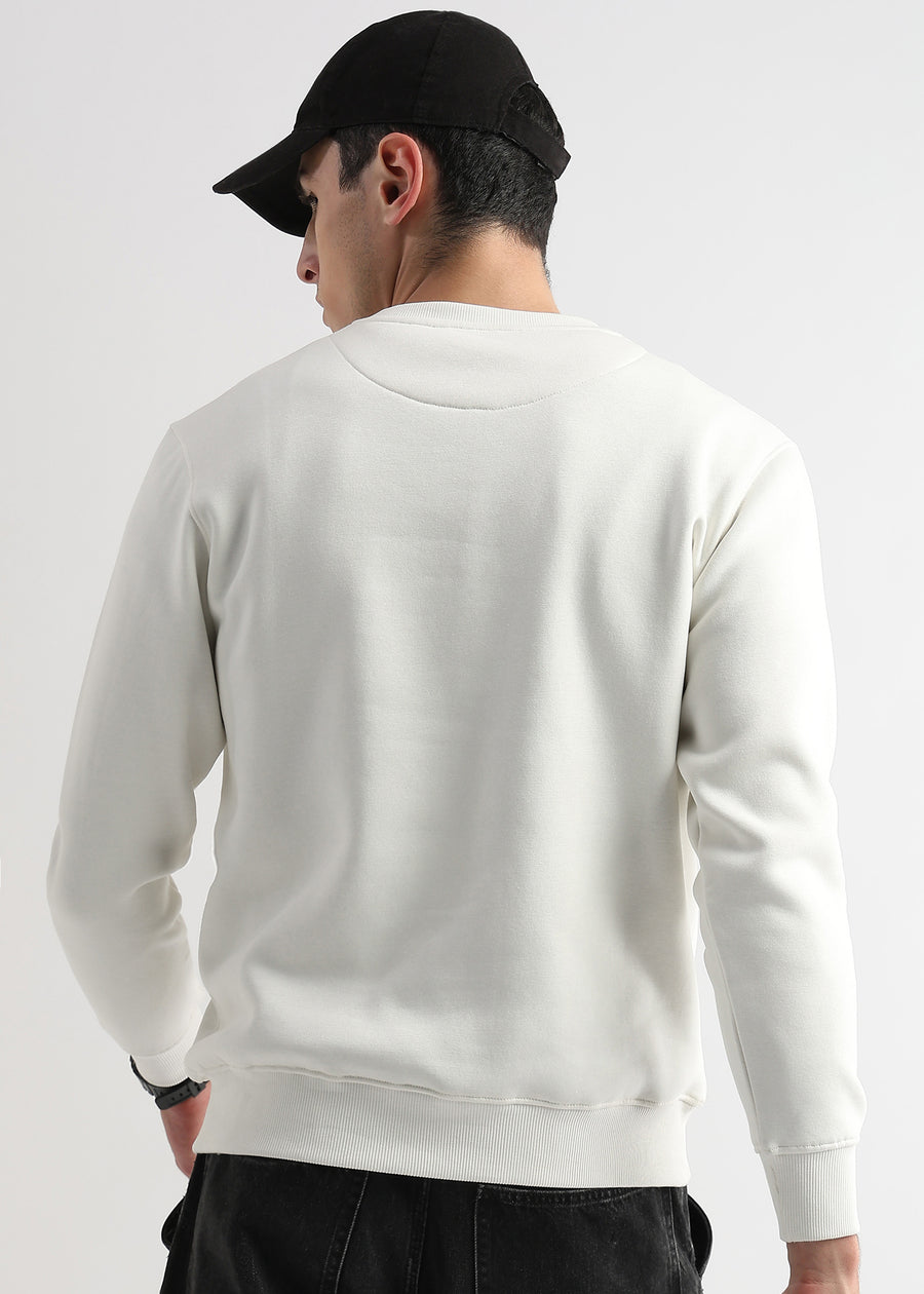 Reload Star White Cotton Sweatshirt