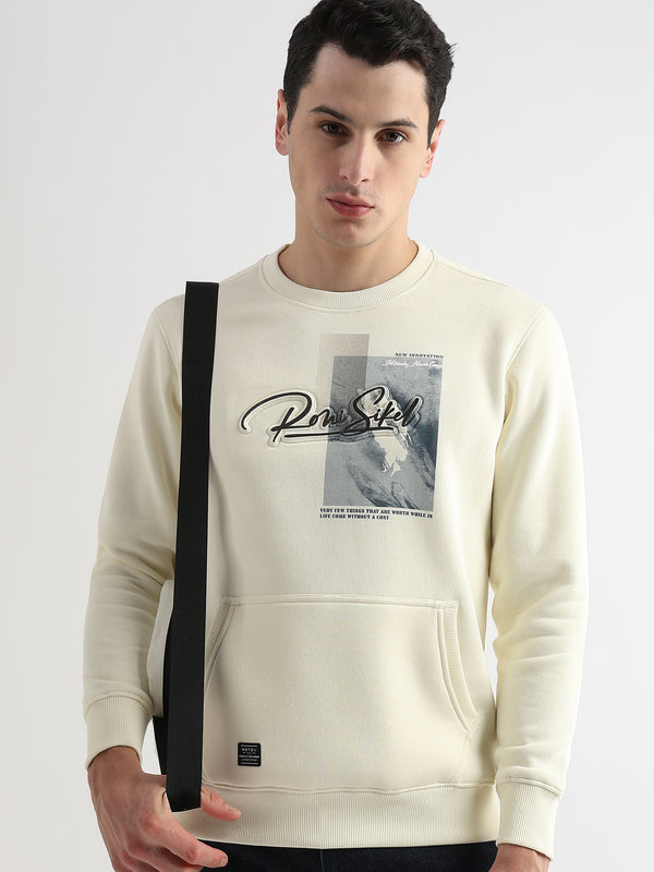 High density emboss print White Asparagus Sweatshirt