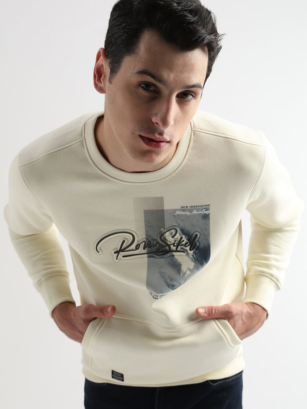 High density emboss print White Asparagus Sweatshirt