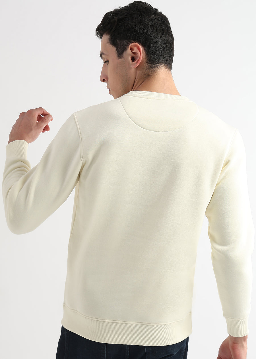 High density emboss print White Asparagus Sweatshirt