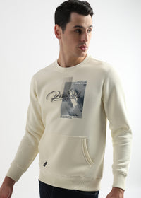 High density emboss print White Asparagus Sweatshirt