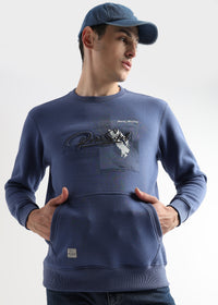 High density emboss print Delft Blue Sweatshirt