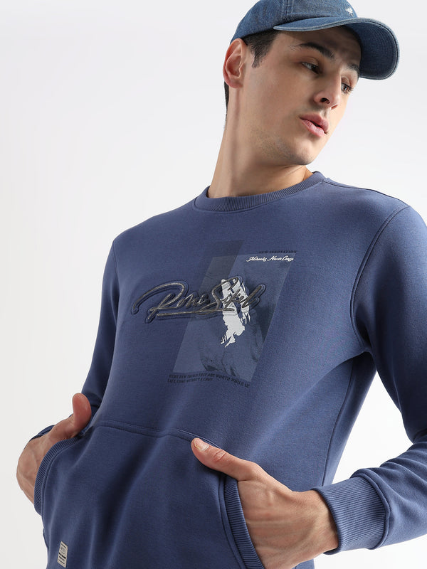 High density emboss print Delft Blue Sweatshirt