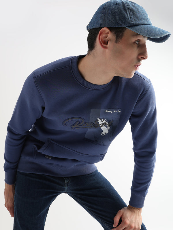 High density emboss print Delft Blue Sweatshirt