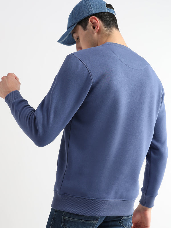 High density emboss print Delft Blue Sweatshirt