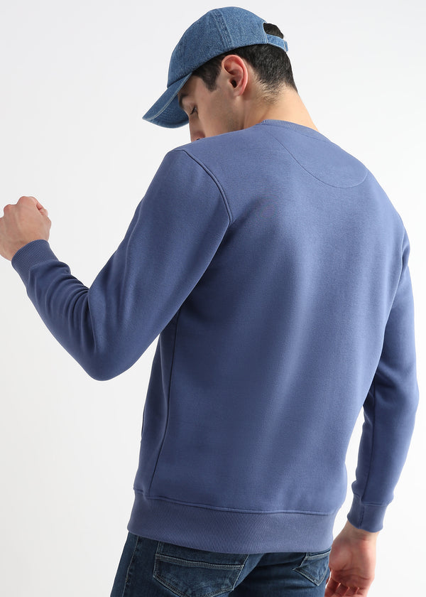 High density emboss print Delft Blue Sweatshirt