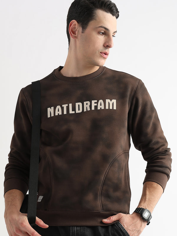 Hazed Print emperador brown Sweatshirt