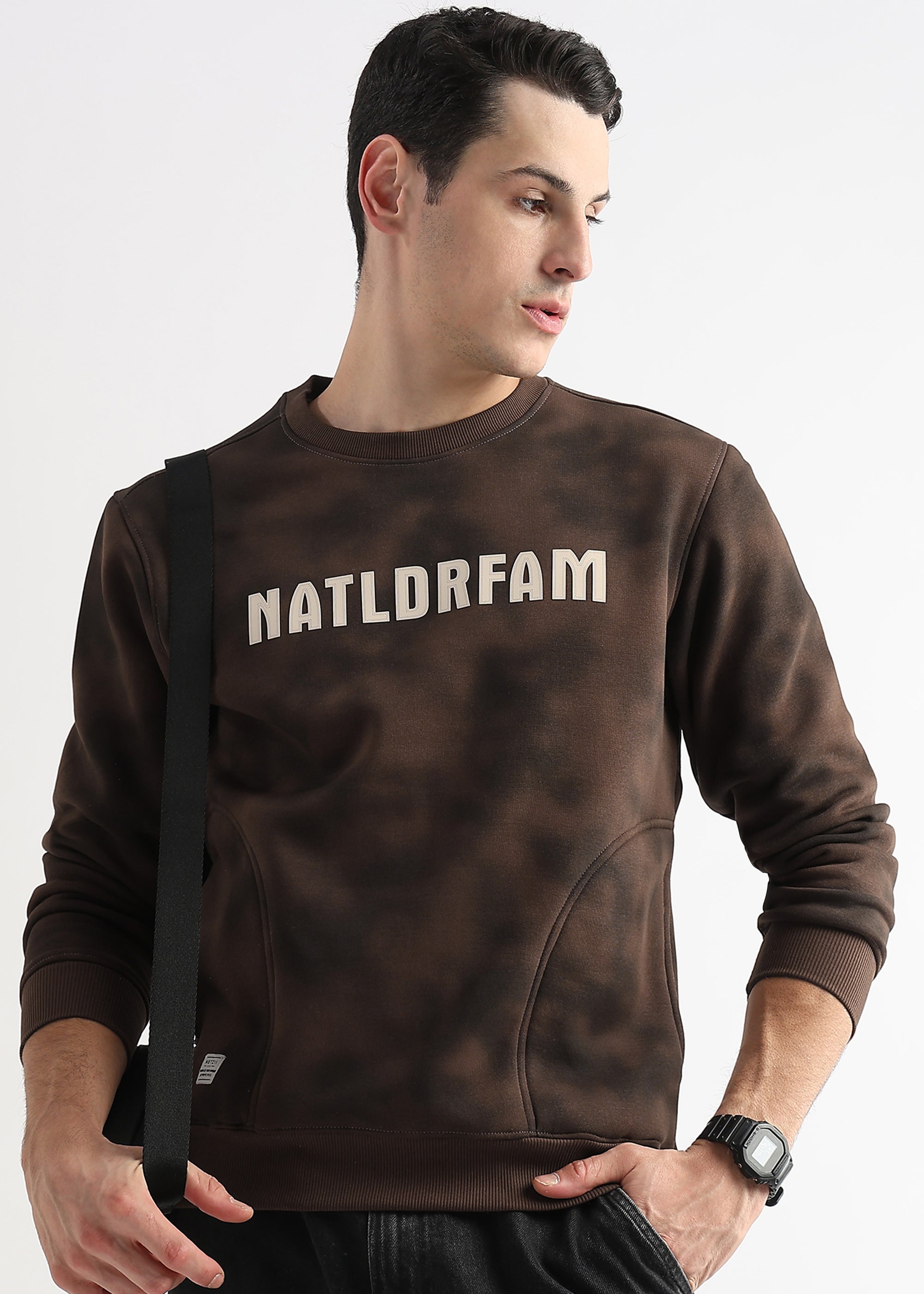 Hazed Print emperador brown Sweatshirt