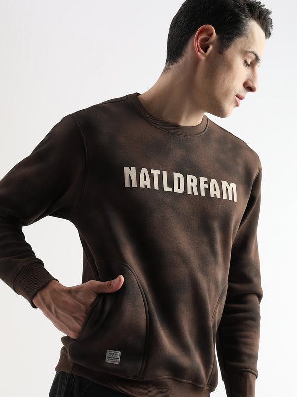 Hazed Print emperador brown Sweatshirt