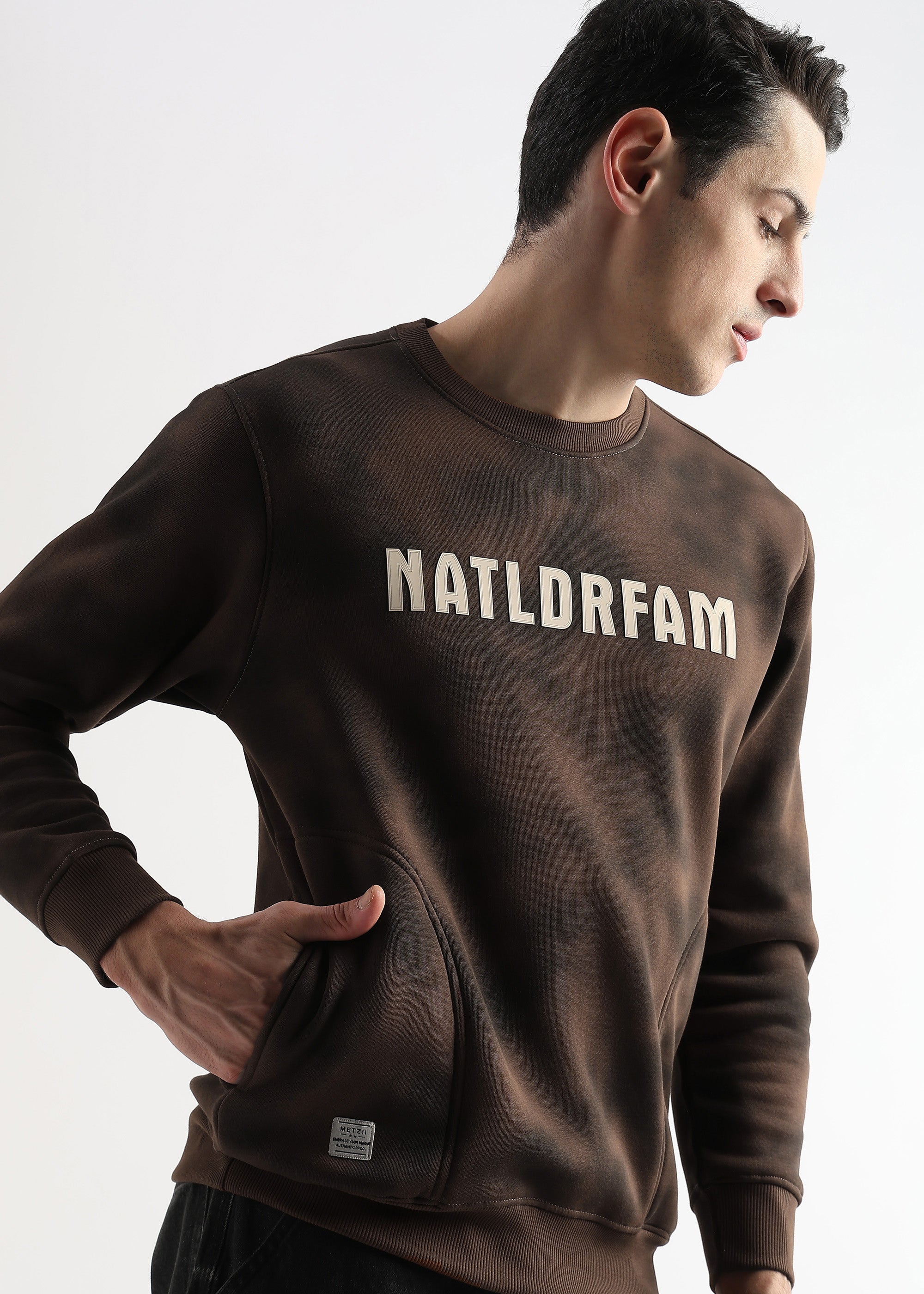 Hazed Print emperador brown Sweatshirt